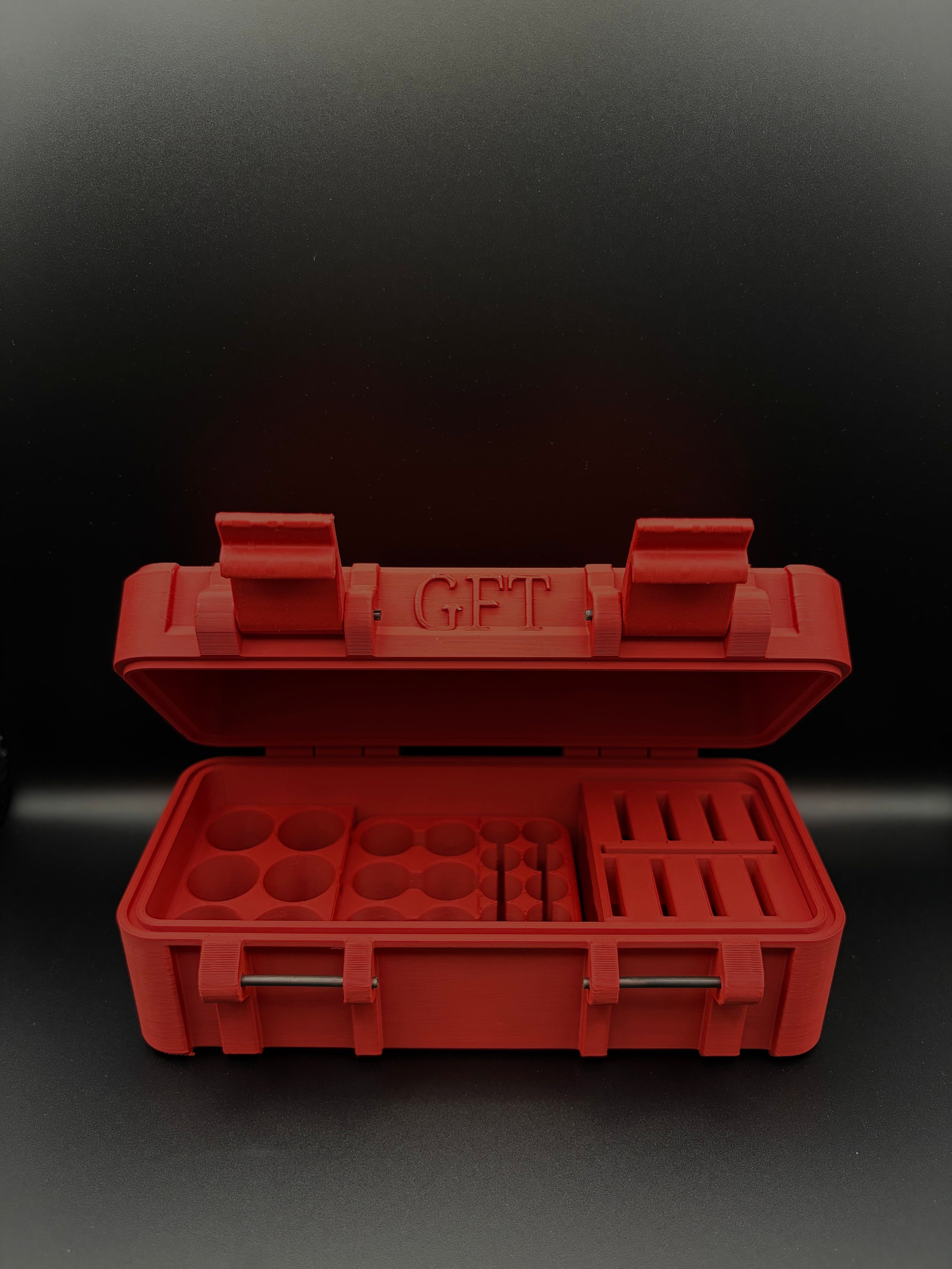 Tactical Battery Storage Box – Rugged 3D Printed Organizer (6× CR123A | 6× AA | 8× CR2032)